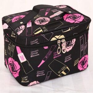 Rose Pattern Cosmetics Bag, NWT
